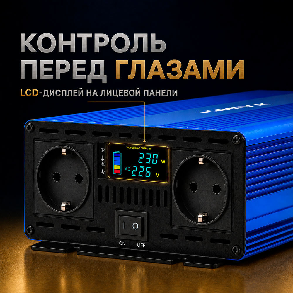 LCD дисплей инвертора Hasvik 2500 Вт